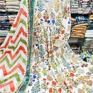 Pakistani Floral Long Sleeve  maxi dress